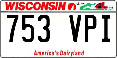 WI license plate 753VPI