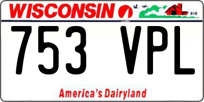 WI license plate 753VPL