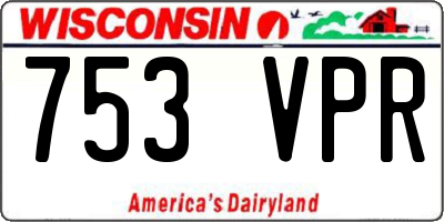 WI license plate 753VPR