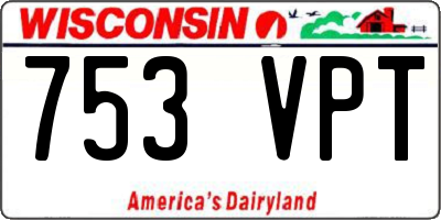 WI license plate 753VPT