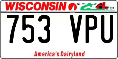 WI license plate 753VPU