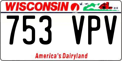 WI license plate 753VPV