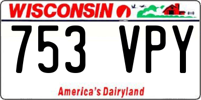 WI license plate 753VPY