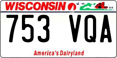 WI license plate 753VQA