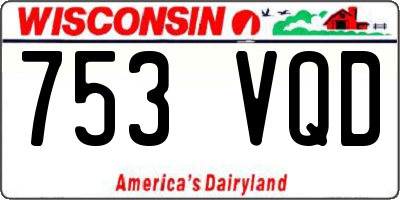 WI license plate 753VQD