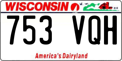 WI license plate 753VQH