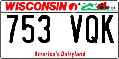 WI license plate 753VQK