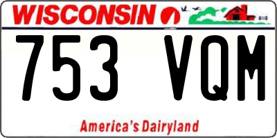 WI license plate 753VQM