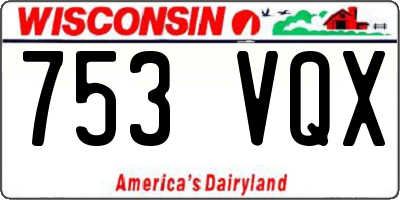 WI license plate 753VQX