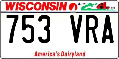 WI license plate 753VRA