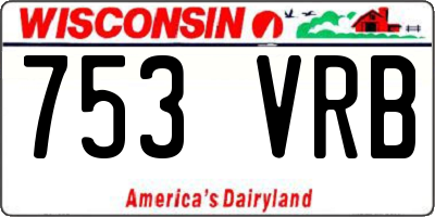 WI license plate 753VRB