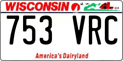 WI license plate 753VRC