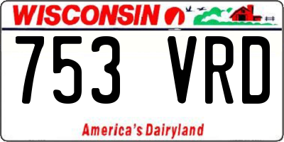 WI license plate 753VRD