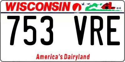 WI license plate 753VRE