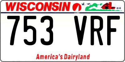 WI license plate 753VRF