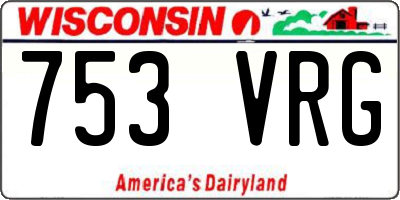 WI license plate 753VRG