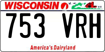WI license plate 753VRH