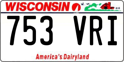 WI license plate 753VRI