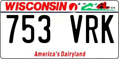 WI license plate 753VRK