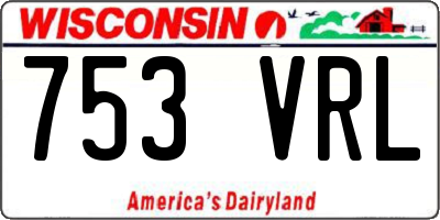 WI license plate 753VRL