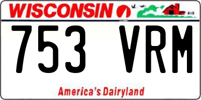 WI license plate 753VRM