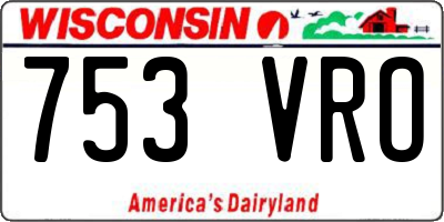 WI license plate 753VRO