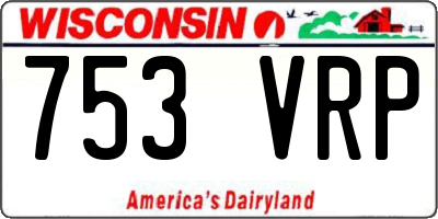 WI license plate 753VRP