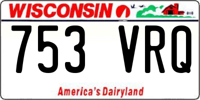 WI license plate 753VRQ