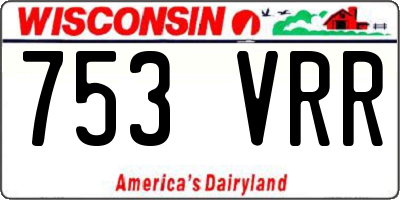 WI license plate 753VRR