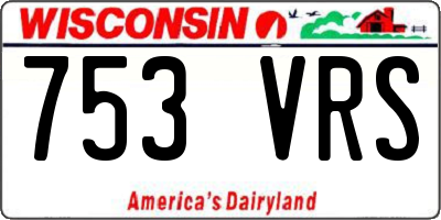 WI license plate 753VRS