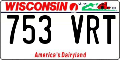 WI license plate 753VRT