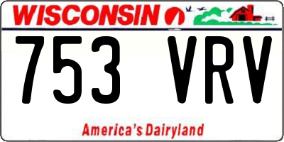 WI license plate 753VRV