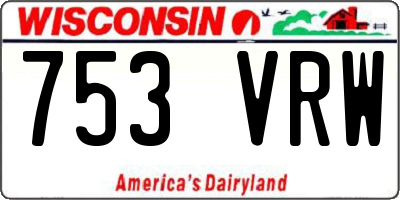 WI license plate 753VRW