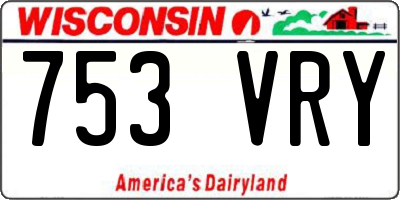 WI license plate 753VRY