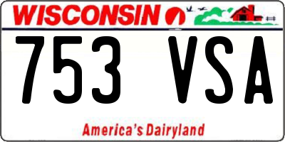 WI license plate 753VSA