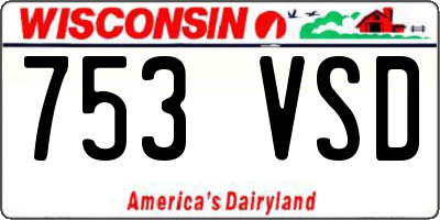 WI license plate 753VSD
