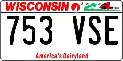 WI license plate 753VSE