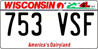 WI license plate 753VSF