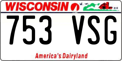 WI license plate 753VSG