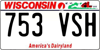 WI license plate 753VSH