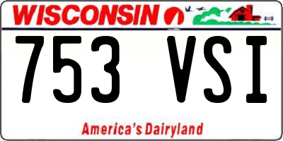 WI license plate 753VSI