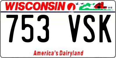 WI license plate 753VSK