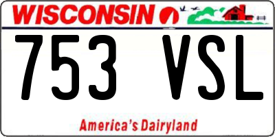 WI license plate 753VSL