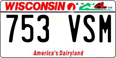 WI license plate 753VSM