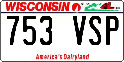 WI license plate 753VSP