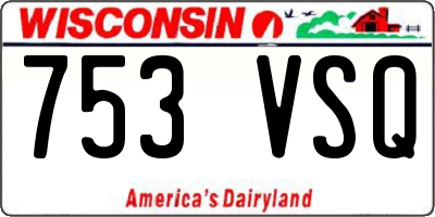 WI license plate 753VSQ