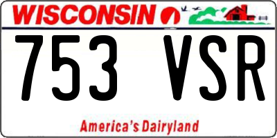 WI license plate 753VSR
