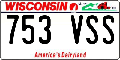 WI license plate 753VSS