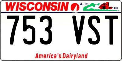 WI license plate 753VST