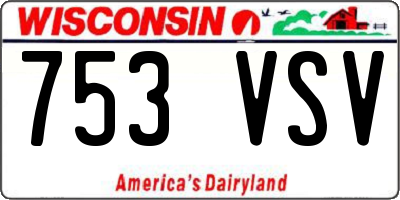 WI license plate 753VSV